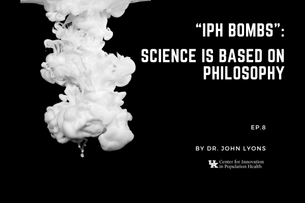 a title card for the episode "Science is Based on Philosophy"