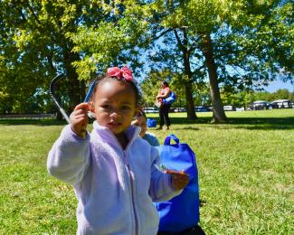 a photograph of a child at the event